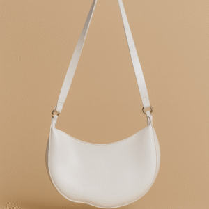 The Classic White Crescent Shoulder Bag